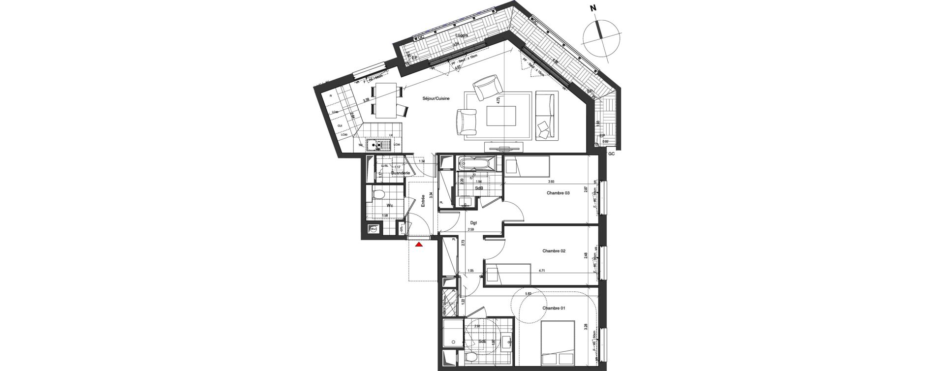 Appartement T4 de 99,74 m2 &agrave; Nogent-Sur-Marne Centre