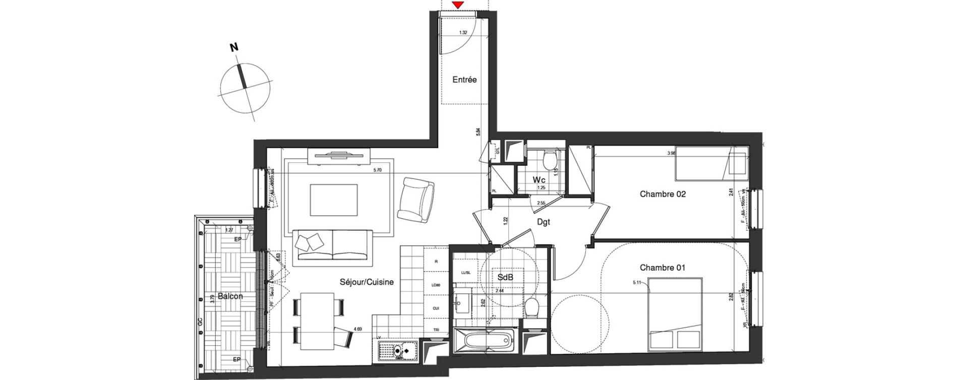 Appartement T3 de 67,93 m2 &agrave; Nogent-Sur-Marne Centre