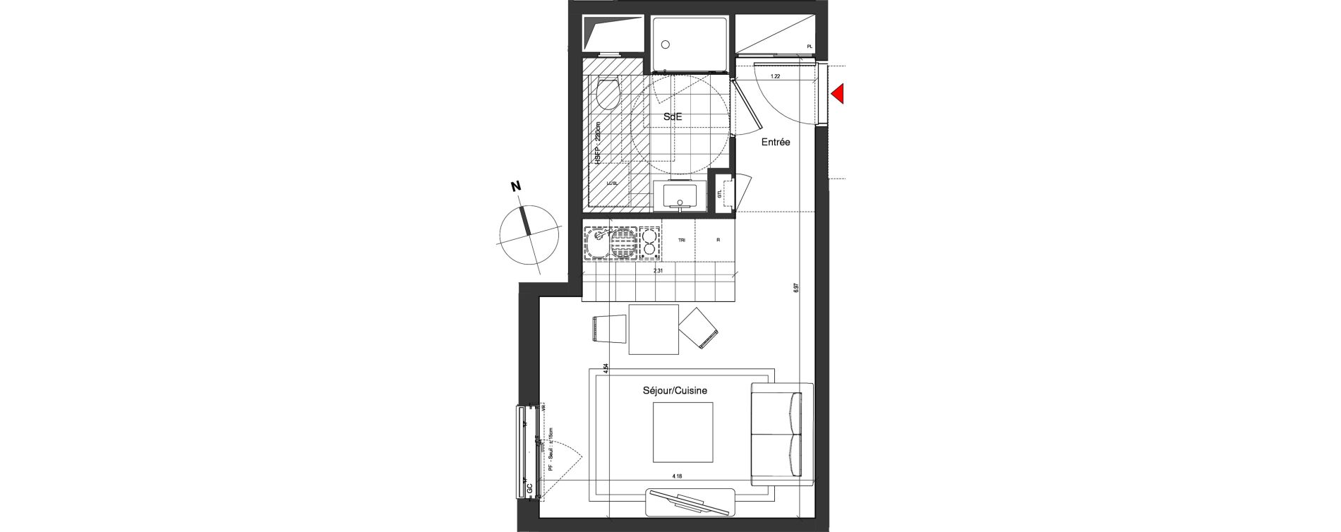 Appartement T1 de 27,47 m2 &agrave; Nogent-Sur-Marne Centre