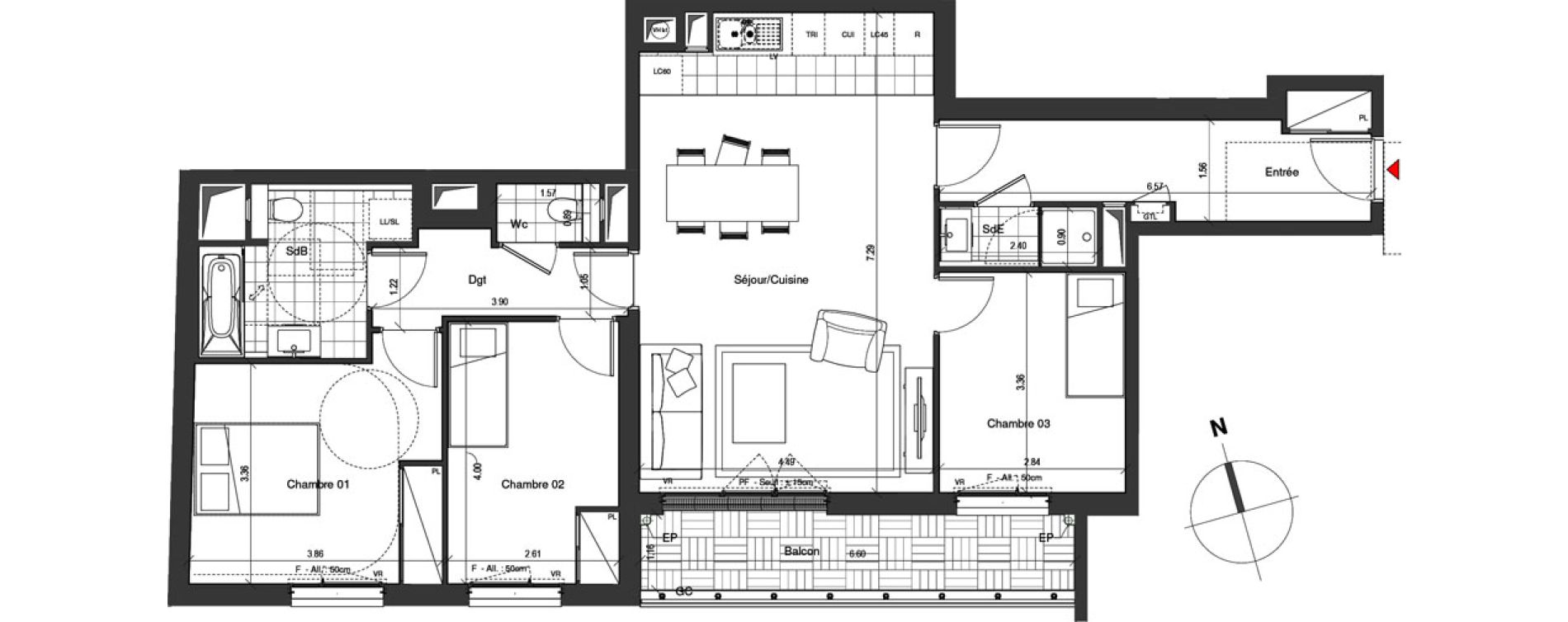 Appartement T4 de 89,32 m2 &agrave; Nogent-Sur-Marne Centre