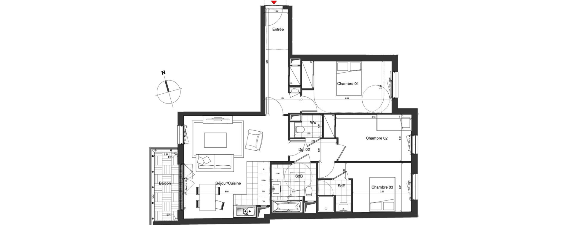 Appartement T4 de 86,21 m2 &agrave; Nogent-Sur-Marne Centre