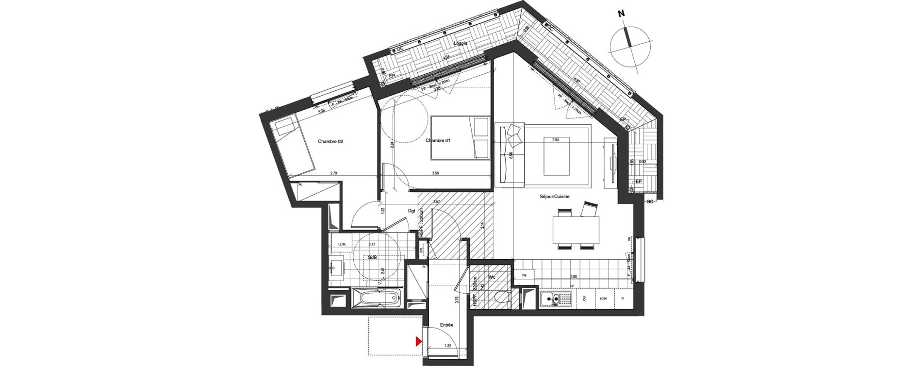 Appartement T3 de 68,57 m2 &agrave; Nogent-Sur-Marne Centre