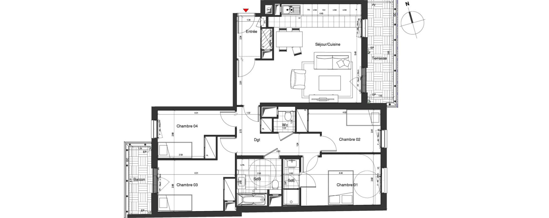 Appartement T5 de 98,56 m2 &agrave; Nogent-Sur-Marne Centre
