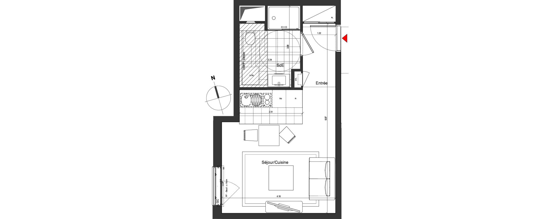 Appartement T1 de 27,47 m2 &agrave; Nogent-Sur-Marne Centre