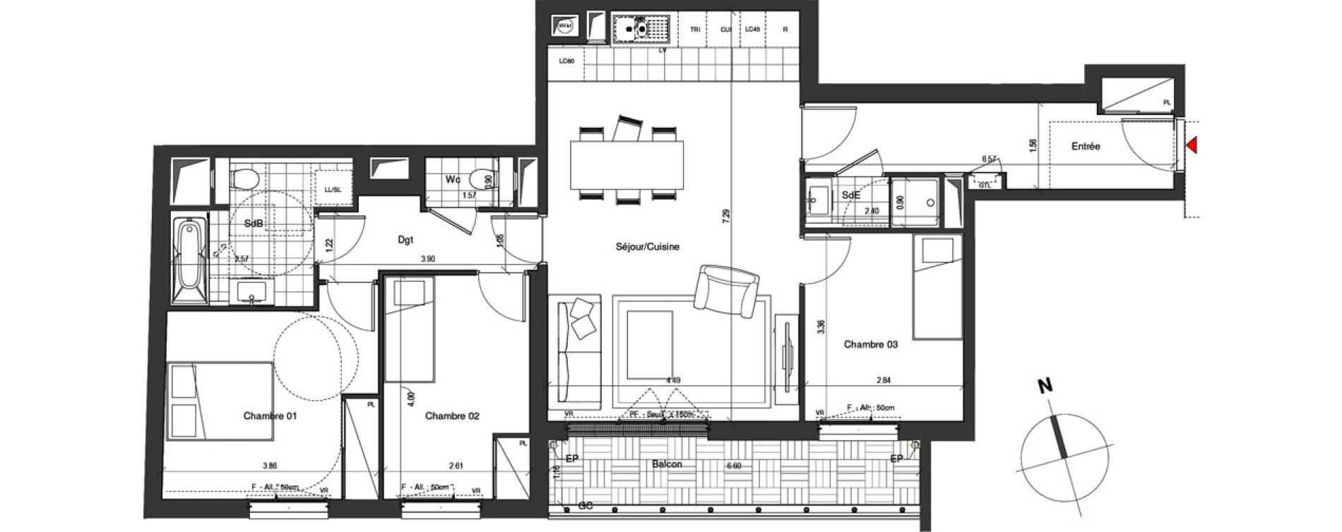 Appartement T4 de 89,31 m2 &agrave; Nogent-Sur-Marne Centre