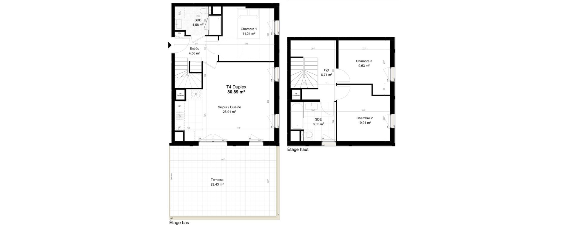 Appartement T4 de 80,89 m2 &agrave; Orly Carri&egrave;res - sentiers