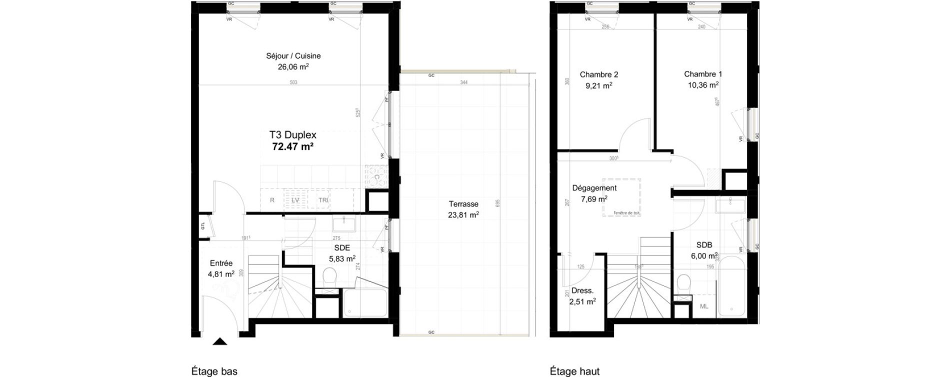 Appartement T3 de 72,47 m2 &agrave; Orly Carri&egrave;res - sentiers