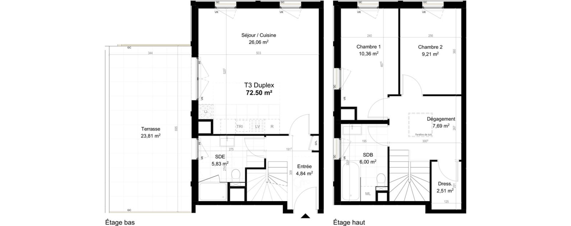 Appartement T3 de 72,50 m2 &agrave; Orly Carri&egrave;res - sentiers