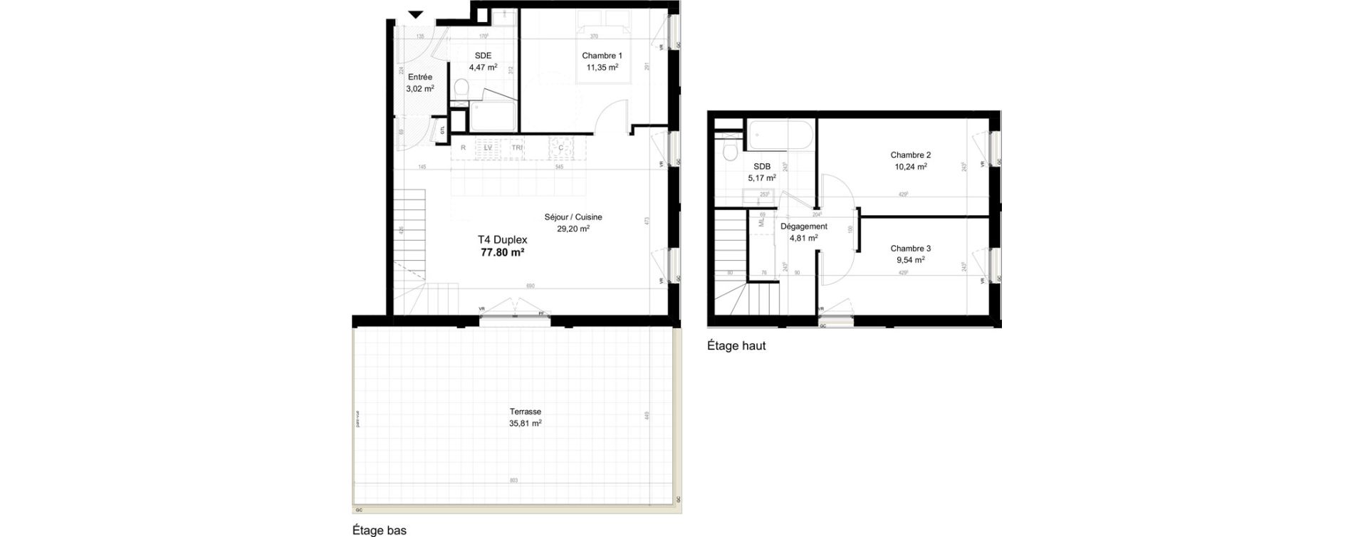 Appartement T4 de 77,80 m2 &agrave; Orly Carri&egrave;res - sentiers