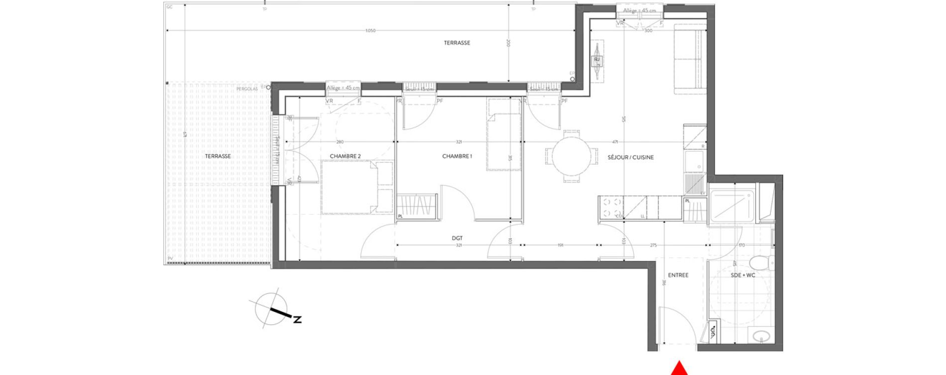 Appartement T3 de 60,05 m2 &agrave; Orly Carri&egrave;res - sentiers