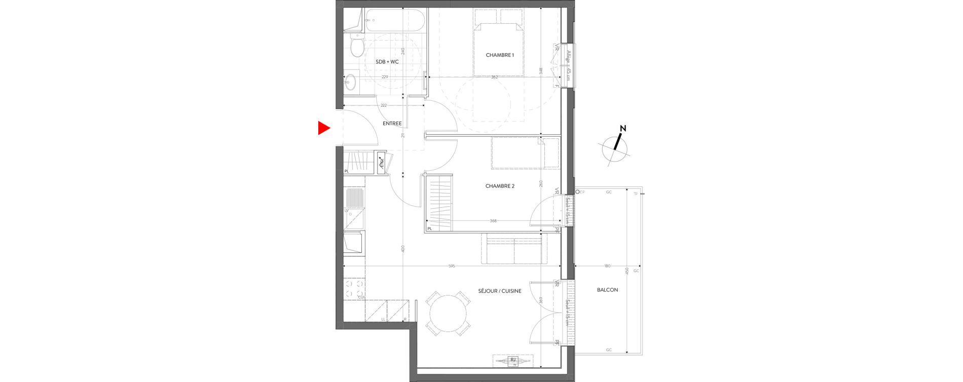 Appartement T3 de 54,16 m2 &agrave; Orly Carri&egrave;res - sentiers