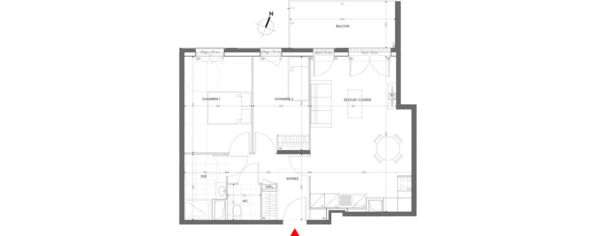 Appartement T3 de 62,57 m2 &agrave; Orly Carri&egrave;res - sentiers
