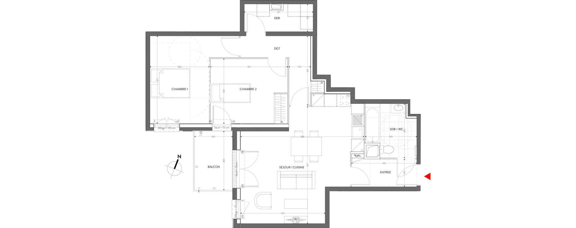 Appartement T3 de 71,19 m2 &agrave; Orly Carri&egrave;res - sentiers