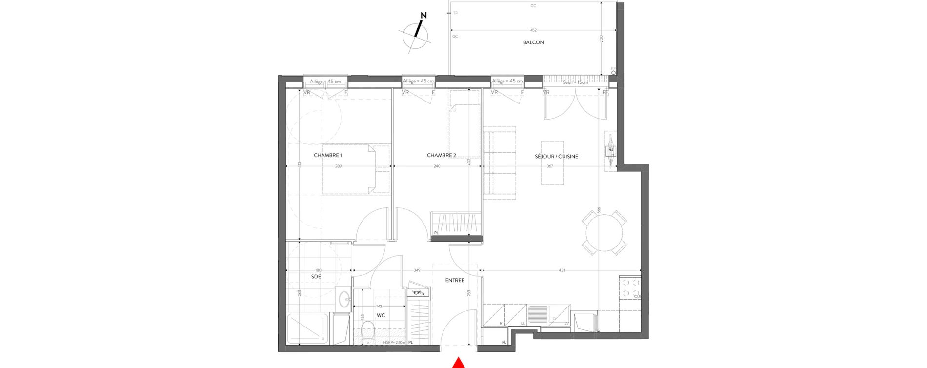 Appartement T3 de 62,57 m2 &agrave; Orly Carri&egrave;res - sentiers
