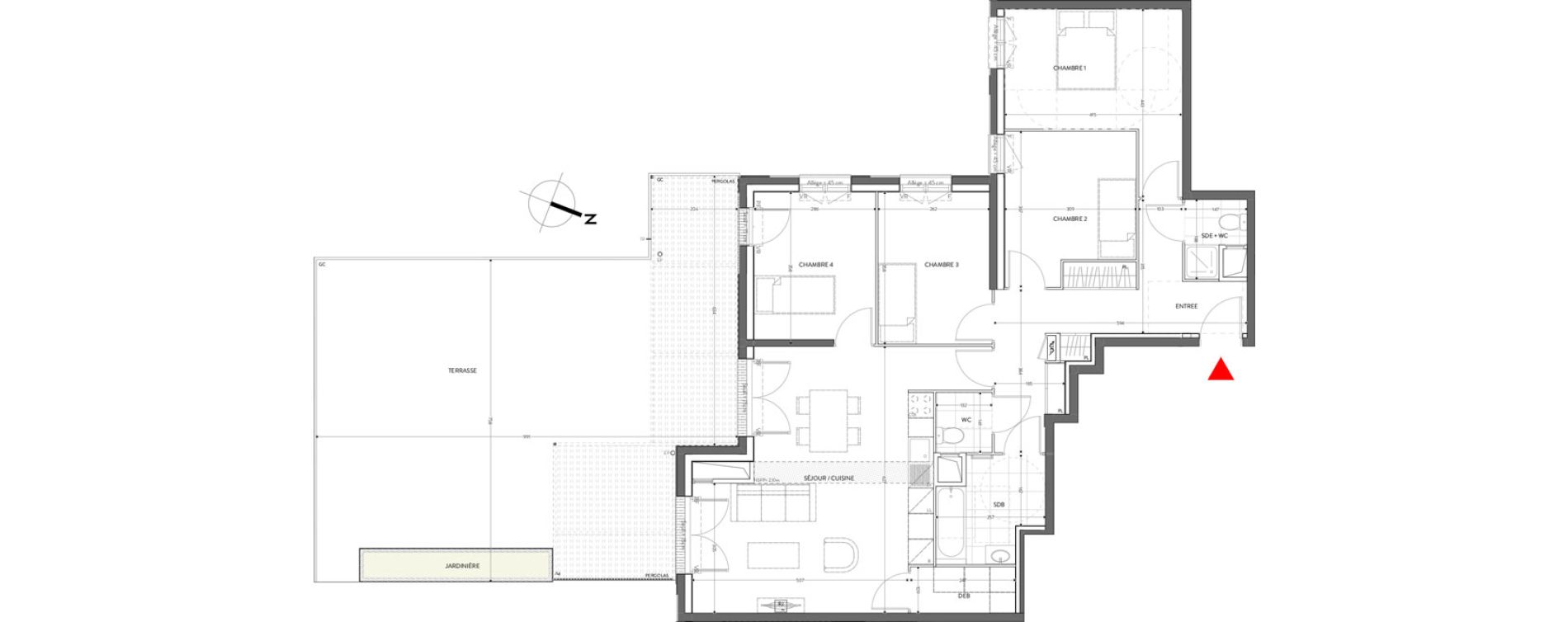 Appartement T5 de 100,99 m2 &agrave; Orly Carri&egrave;res - sentiers