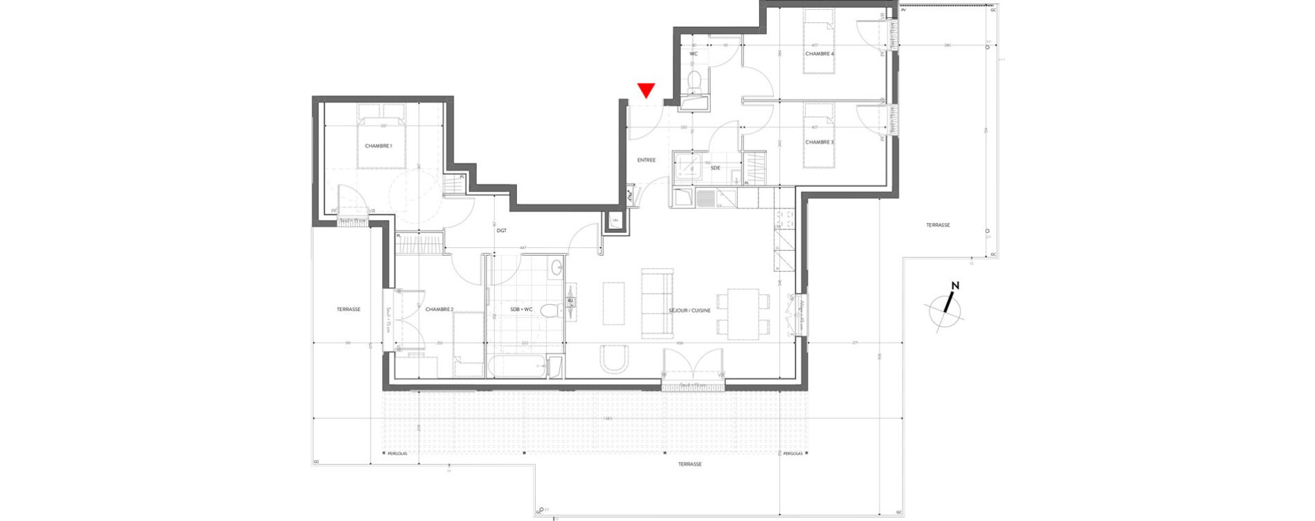Appartement T5 de 97,88 m2 &agrave; Orly Carri&egrave;res - sentiers