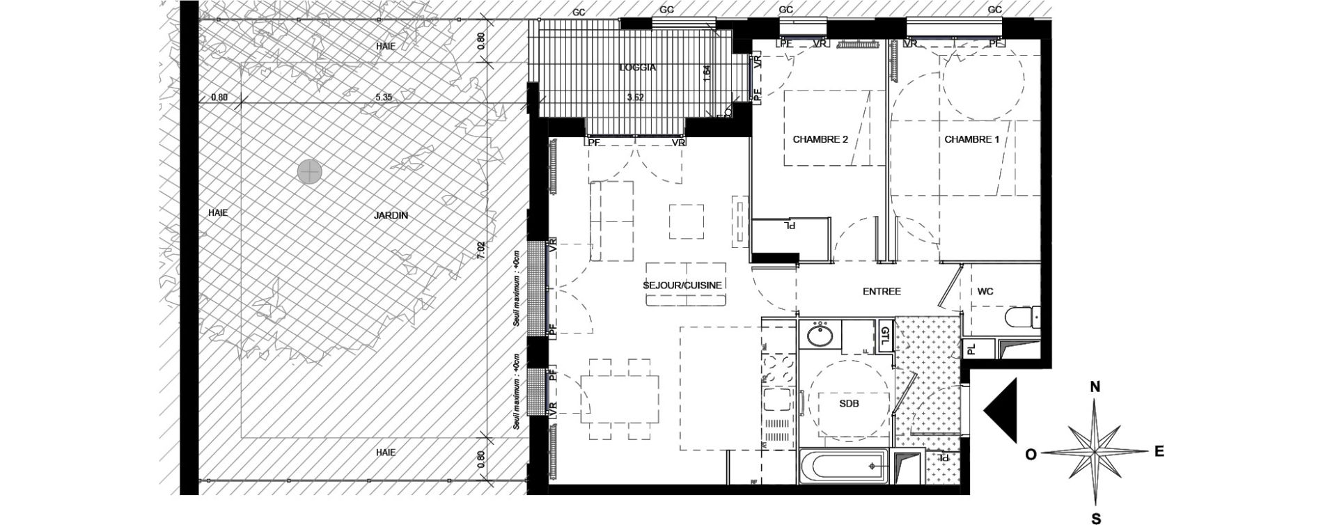 Appartement T3 de 63,98 m2 &agrave; Orly Carri&egrave;res - sentiers