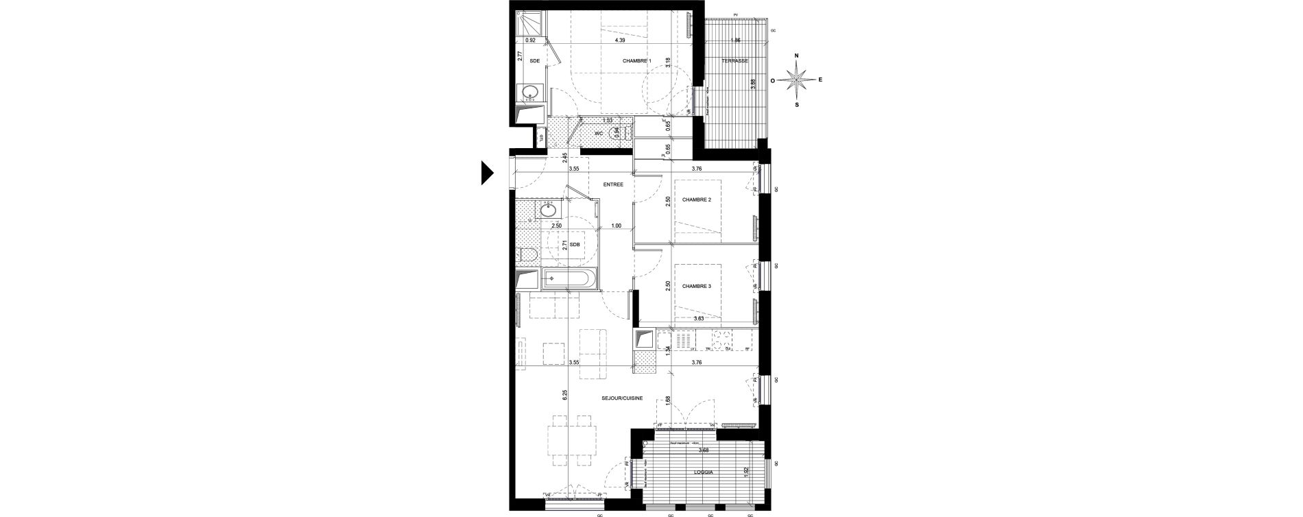 Appartement T4 de 86,72 m2 &agrave; Orly Carri&egrave;res - sentiers