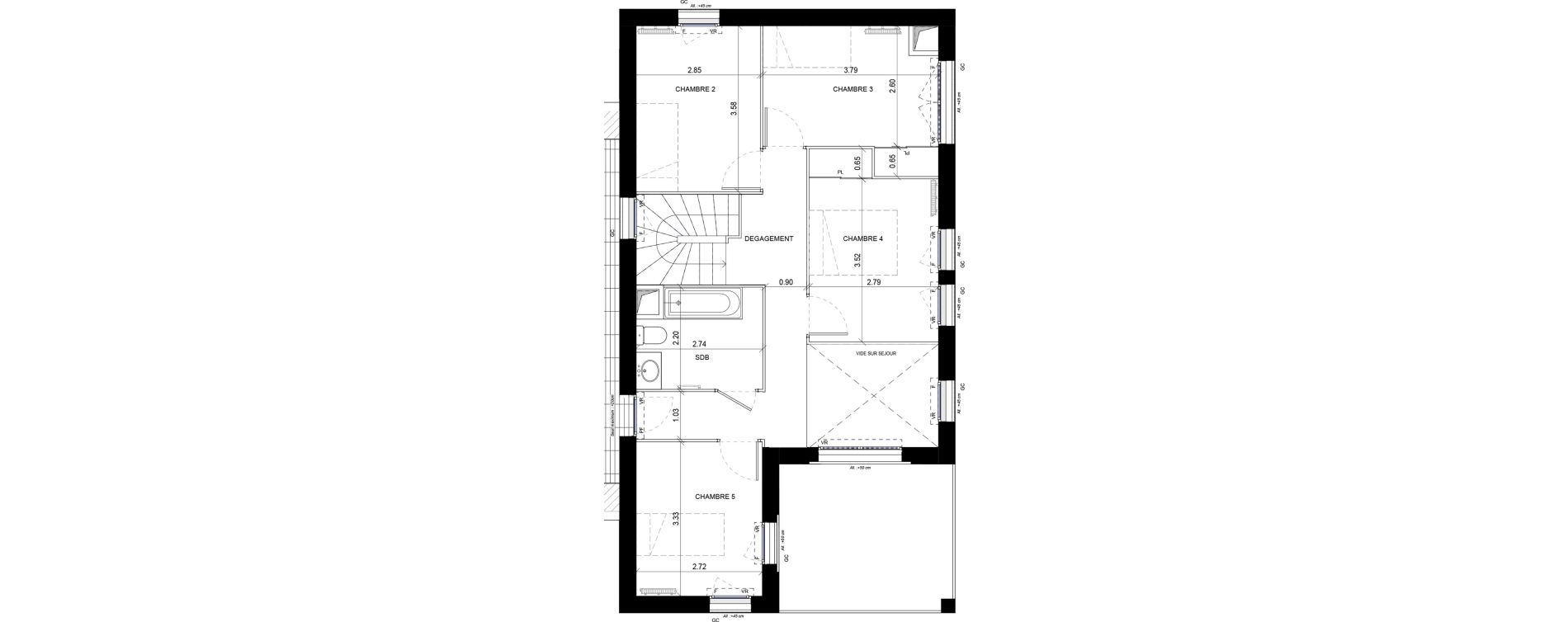 Duplex T6 de 117,78 m2 &agrave; Orly Carri&egrave;res - sentiers