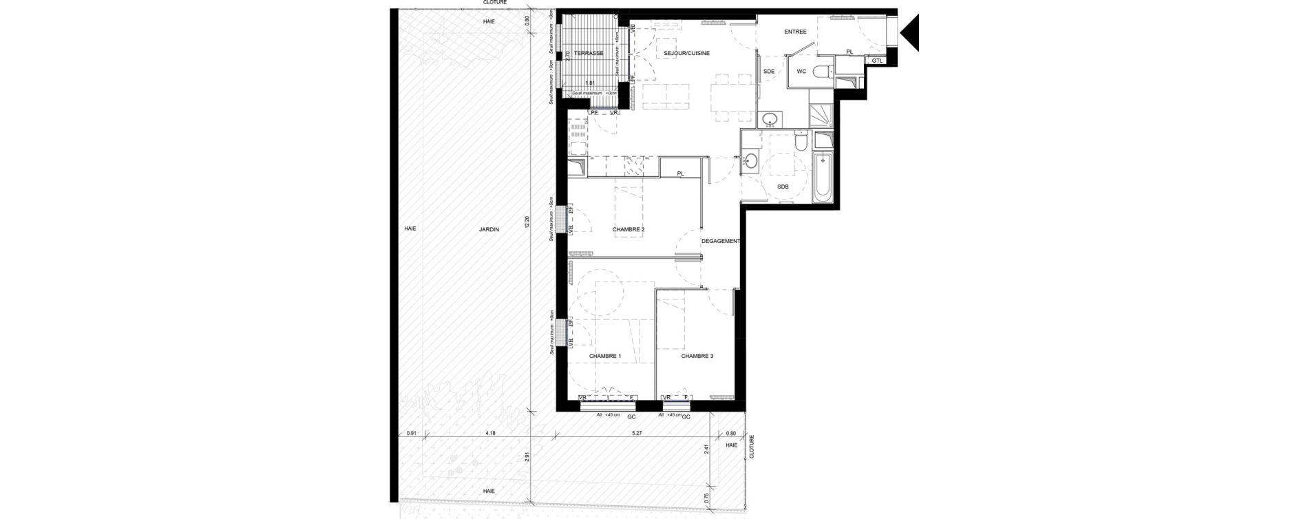 Appartement T4 de 80,58 m2 &agrave; Orly Carri&egrave;res - sentiers