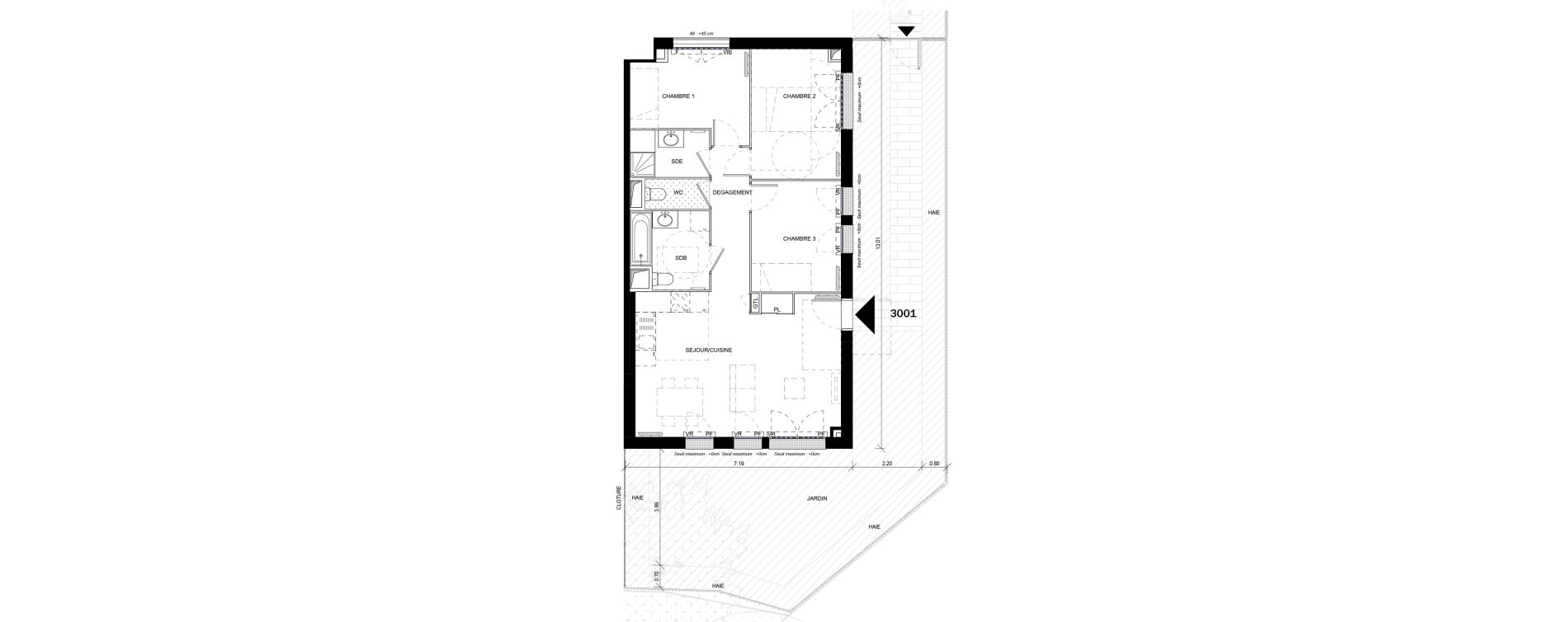 Appartement T4 de 78,05 m2 &agrave; Orly Carri&egrave;res - sentiers