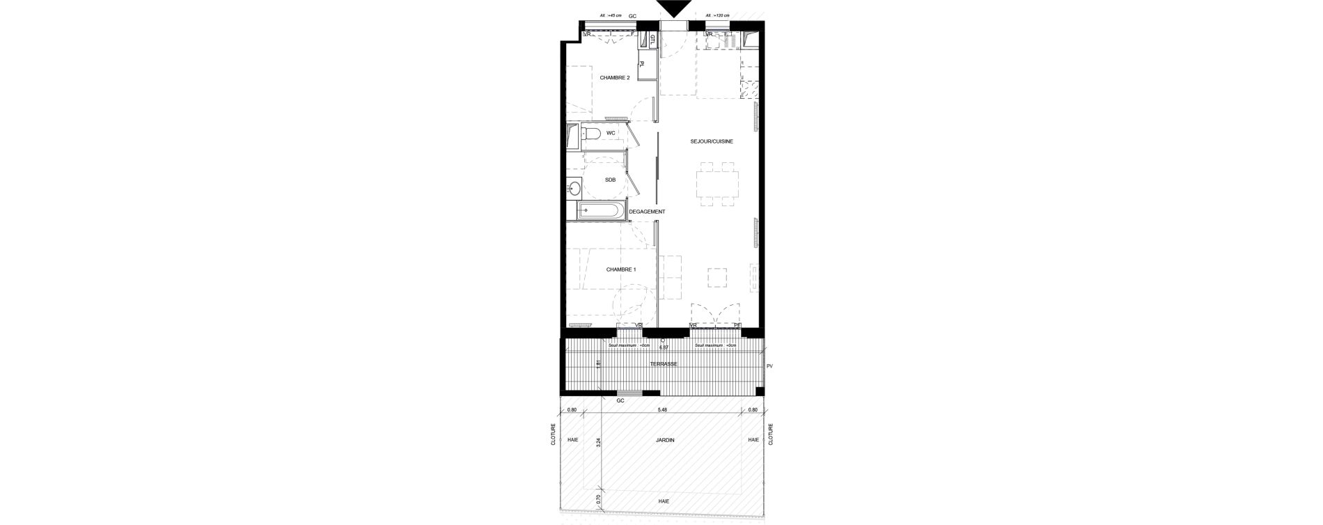 Appartement T3 de 66,30 m2 &agrave; Orly Carri&egrave;res - sentiers