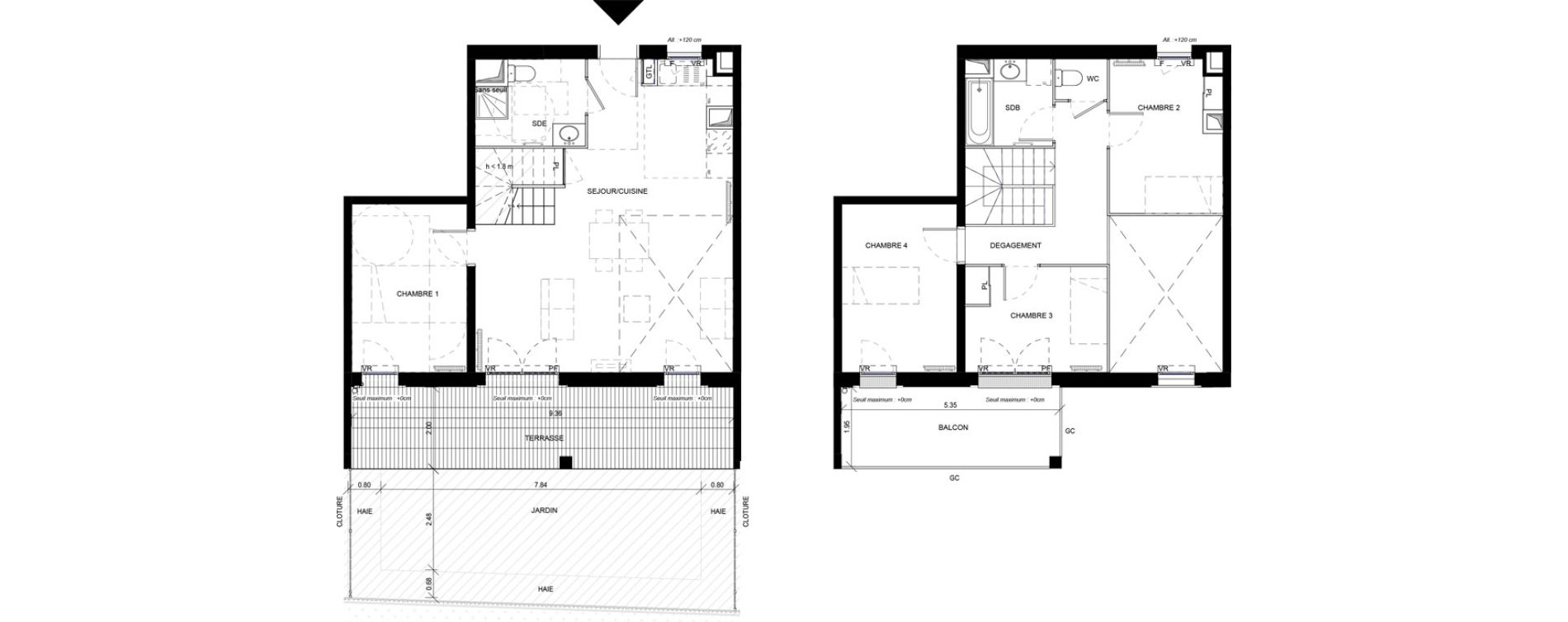 Plan Appartement T5 De 99 03 M² Neuf Résidence « Les Jardins De La