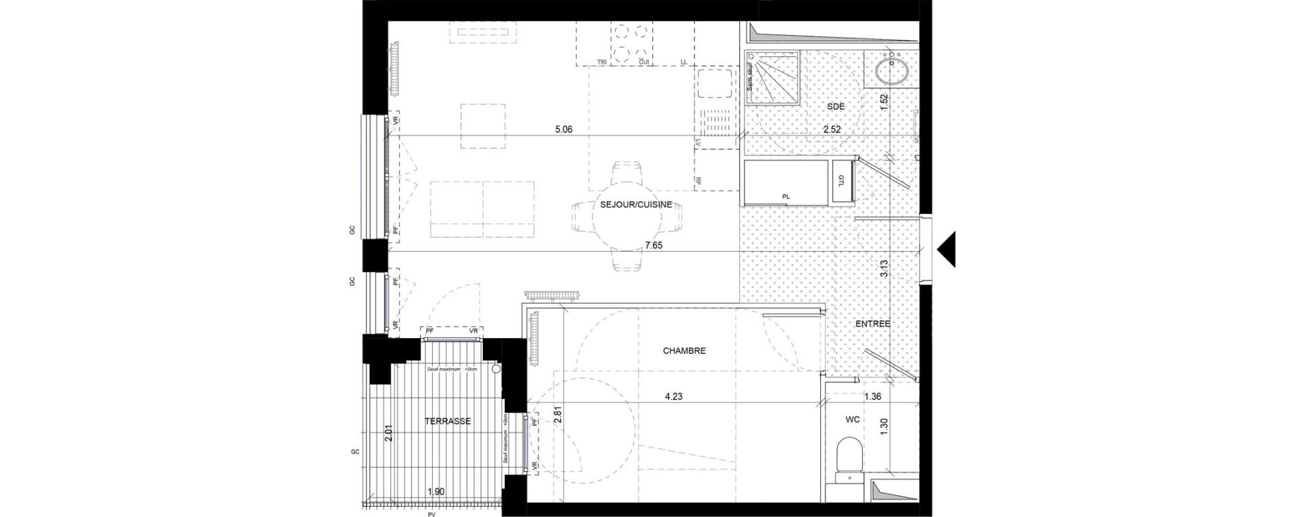 Appartement T2 de 48,97 m2 &agrave; Orly Carri&egrave;res - sentiers
