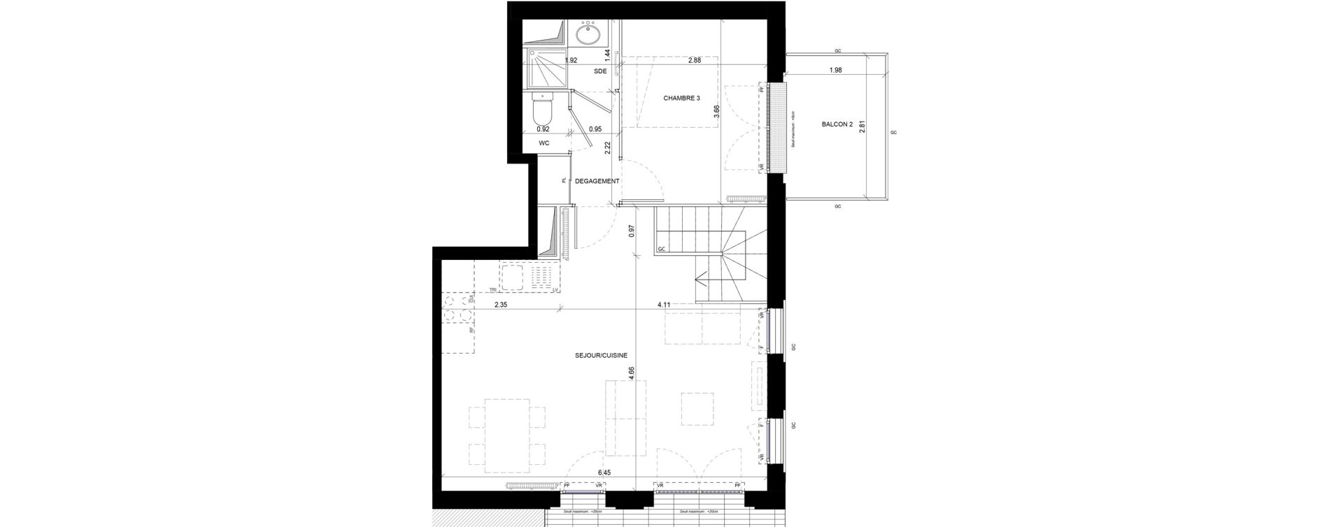 Appartement T4 de 87,87 m2 &agrave; Orly Carri&egrave;res - sentiers