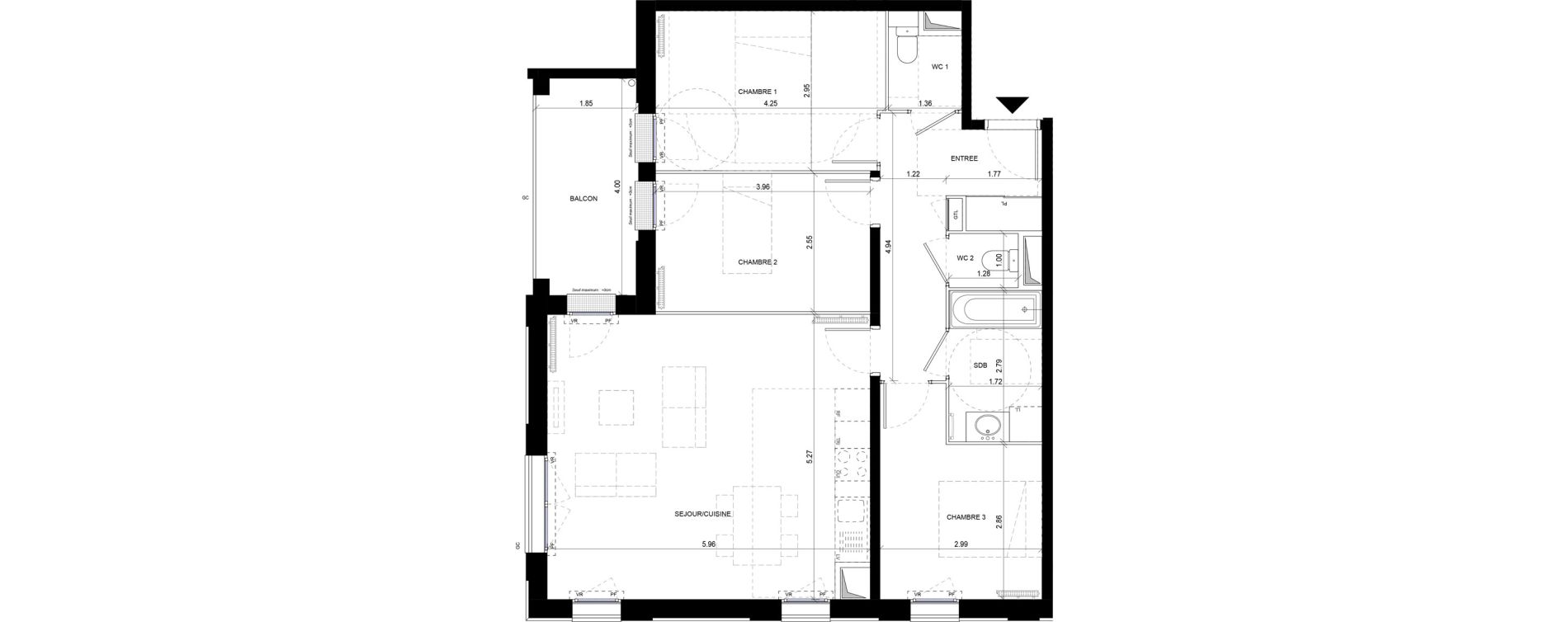 Appartement T4 de 80,70 m2 &agrave; Orly Carri&egrave;res - sentiers