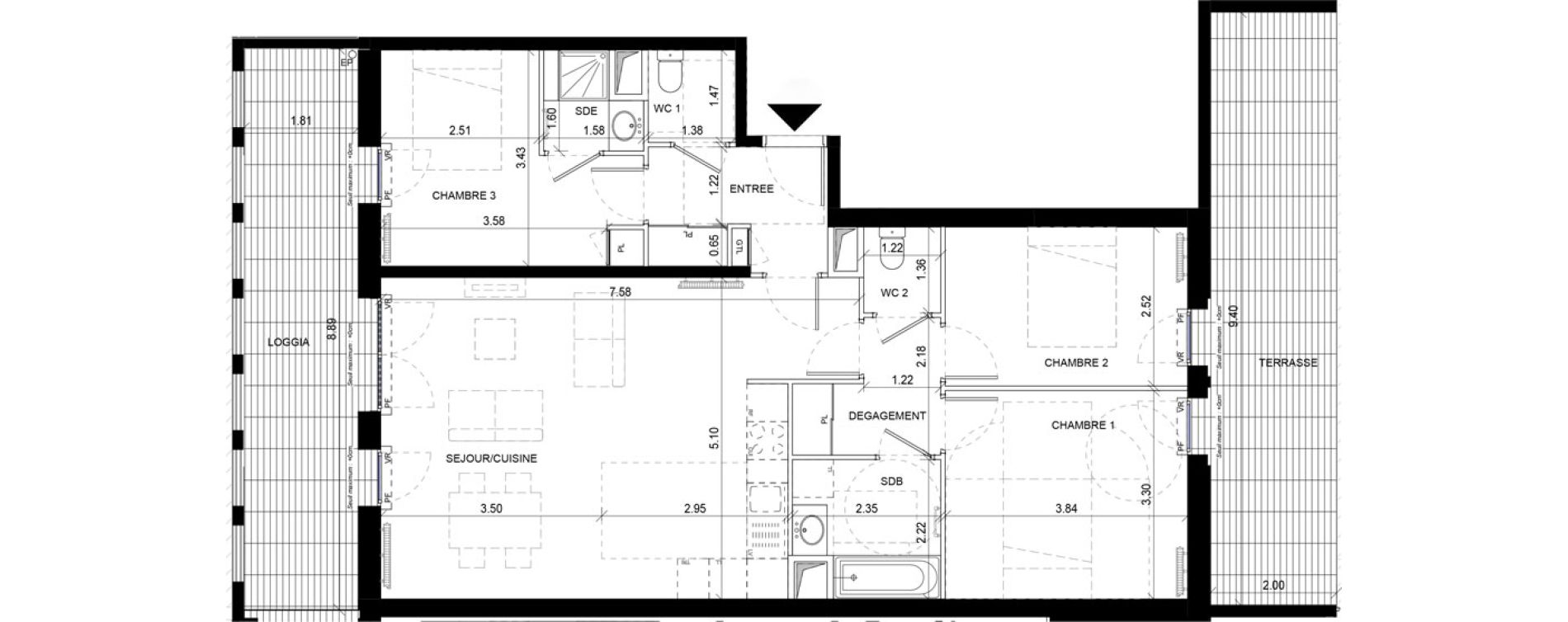 Appartement T4 de 88,21 m2 &agrave; Orly Carri&egrave;res - sentiers