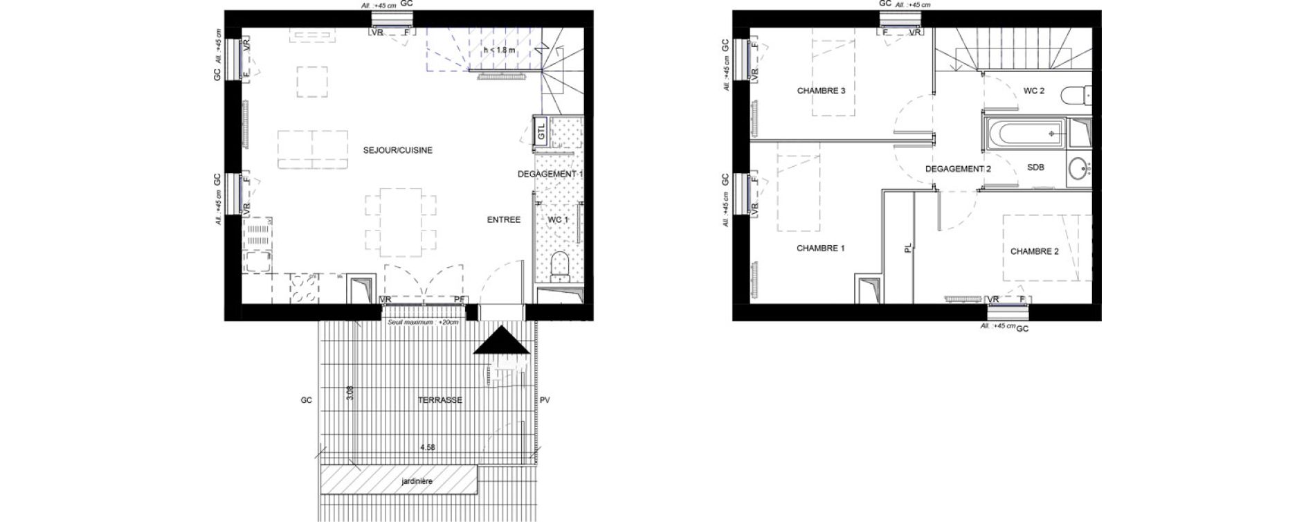 Duplex T4 de 77,31 m2 &agrave; Orly Carri&egrave;res - sentiers