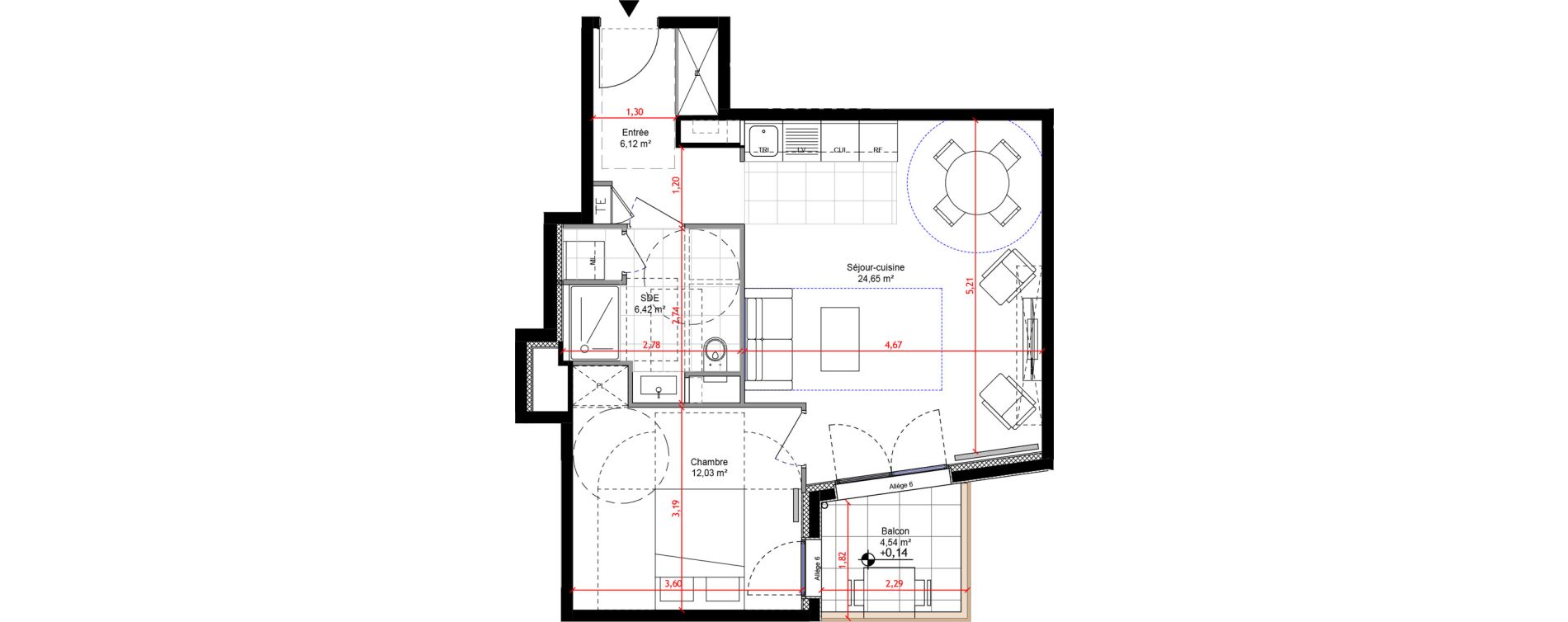 Appartement T2 de 49,22 m2 &agrave; Orly Carri&egrave;res - sentiers