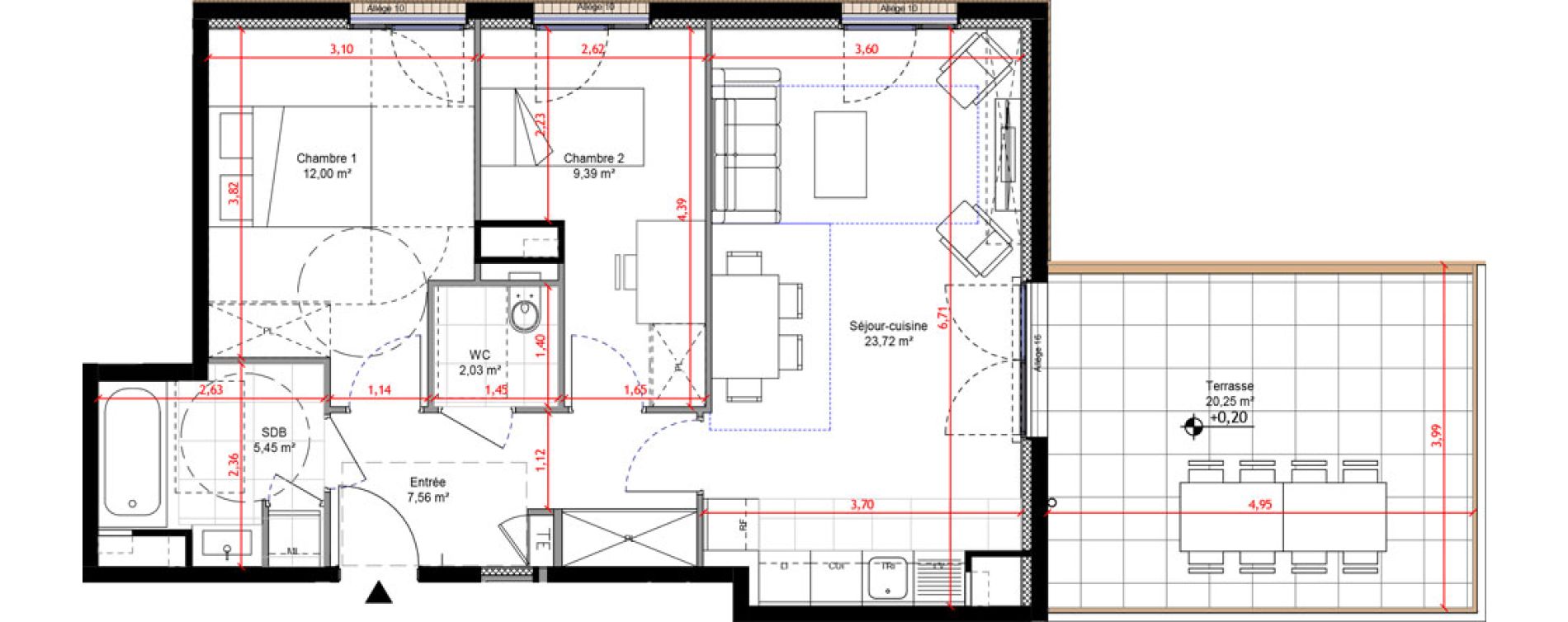 Appartement T3 de 60,15 m2 &agrave; Orly Carri&egrave;res - sentiers