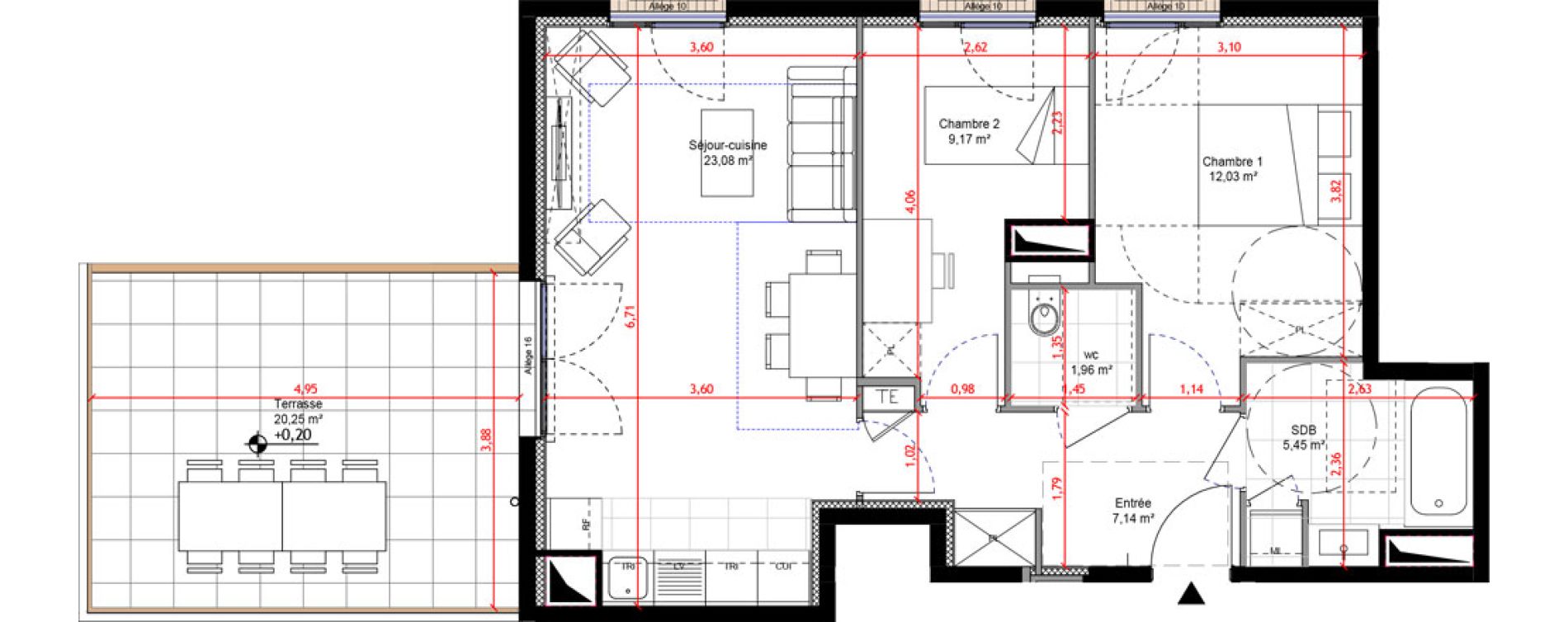 Appartement T3 de 58,83 m2 &agrave; Orly Carri&egrave;res - sentiers