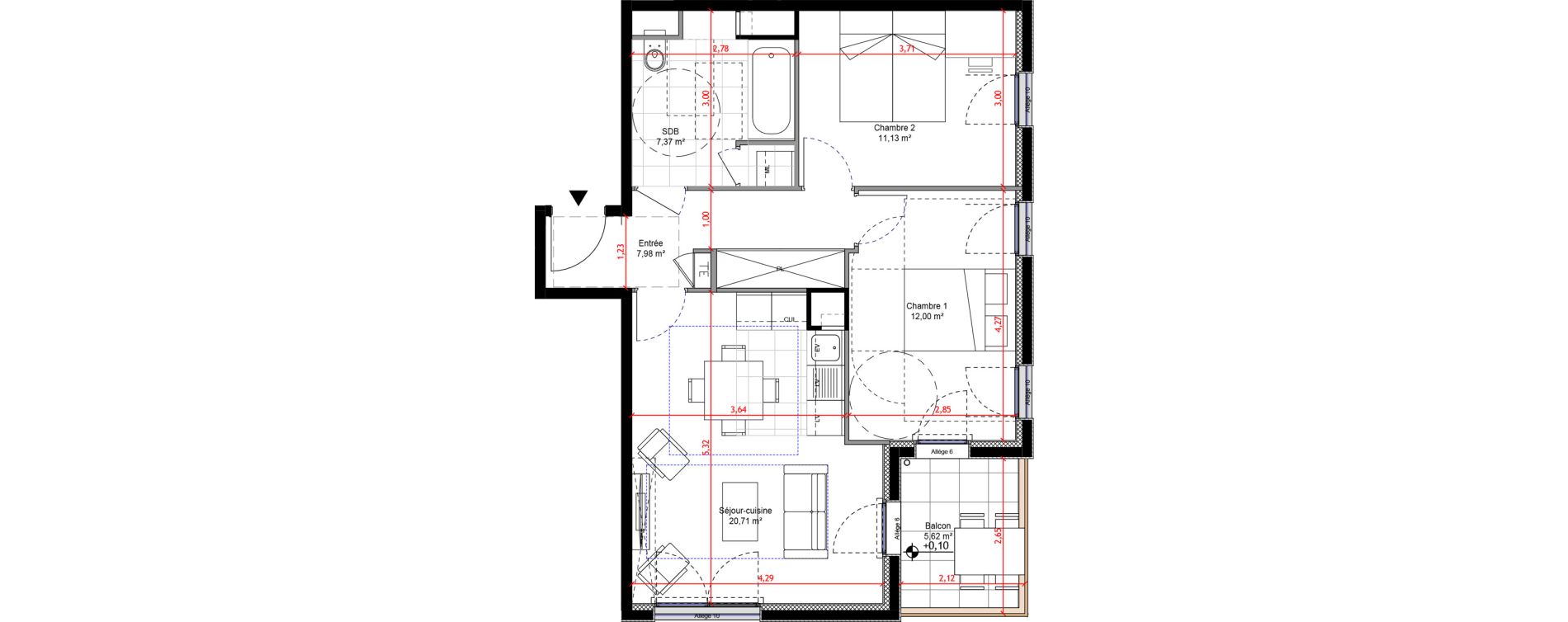 Appartement T3 de 59,20 m2 &agrave; Orly Carri&egrave;res - sentiers