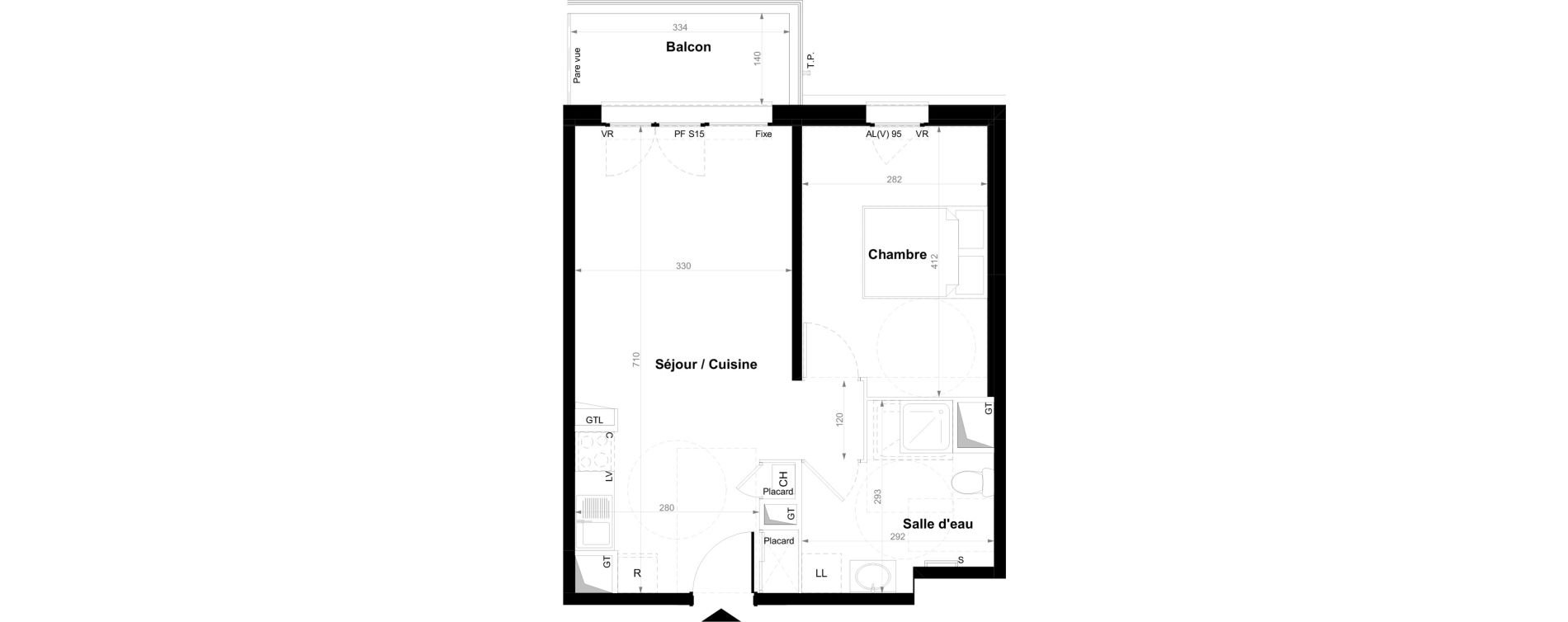 Appartement T2 de 41,89 m2 &agrave; Orly Les roses