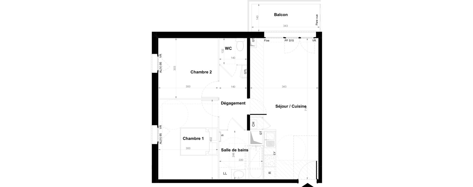 Appartement T3 de 54,60 m2 &agrave; Orly Les roses