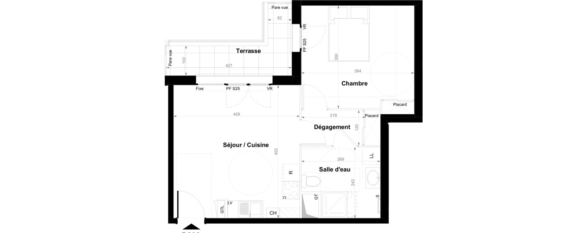 Appartement T2 de 41,94 m2 &agrave; Orly Les roses