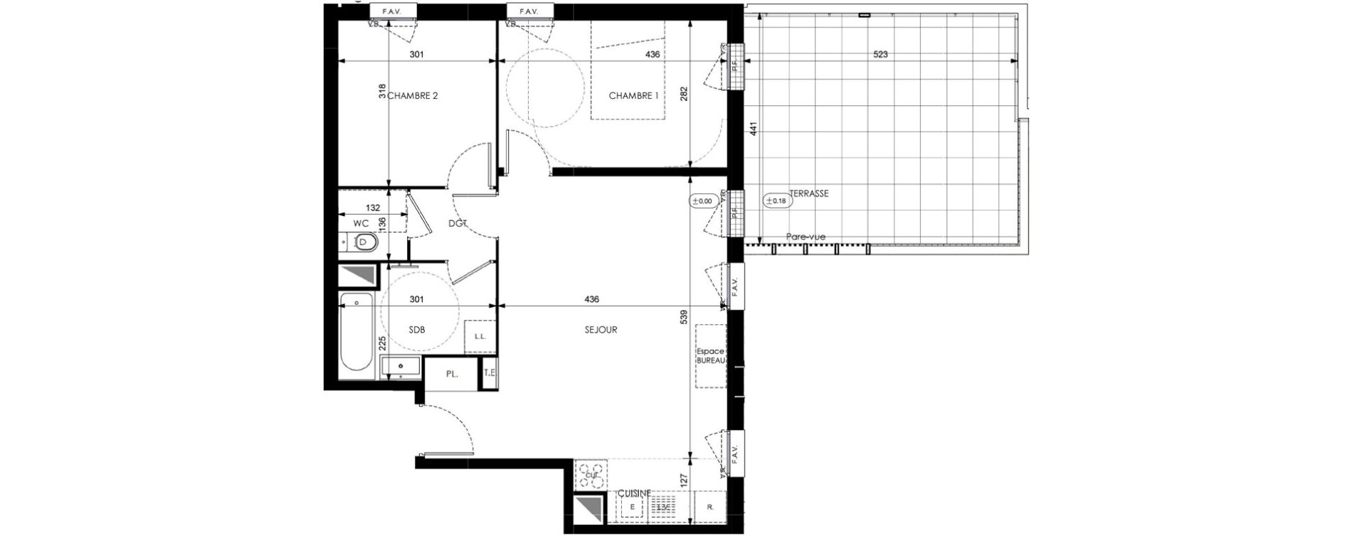 Appartement T3 de 60,84 m2 &agrave; Orly Carri&egrave;res - sentiers