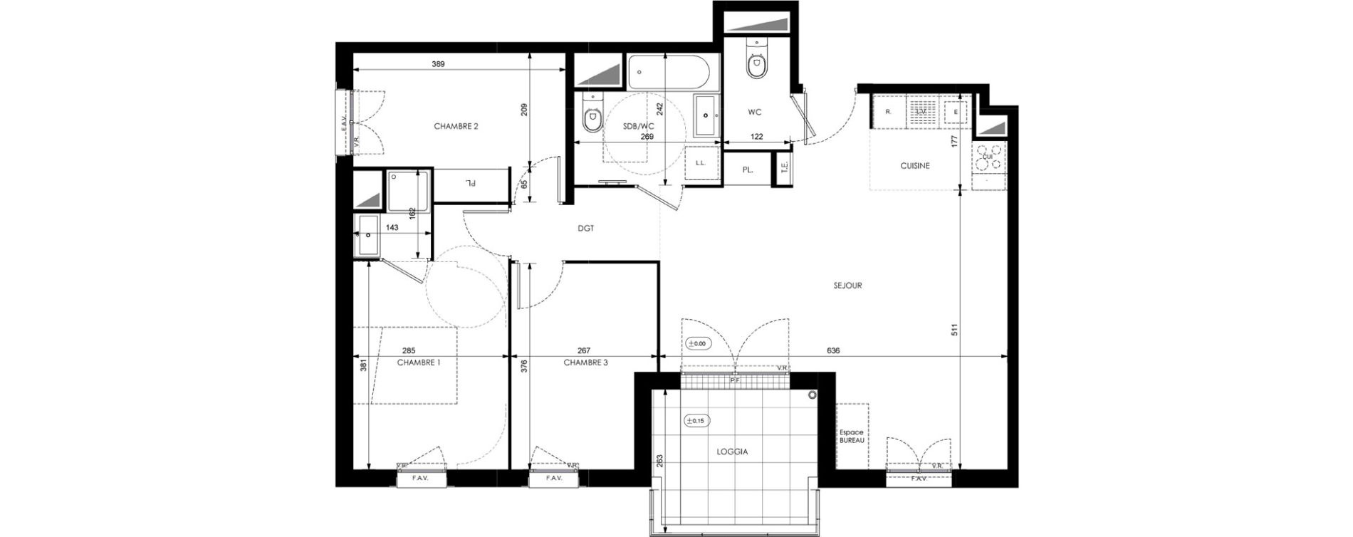 Appartement T4 de 78,36 m2 &agrave; Orly Carri&egrave;res - sentiers