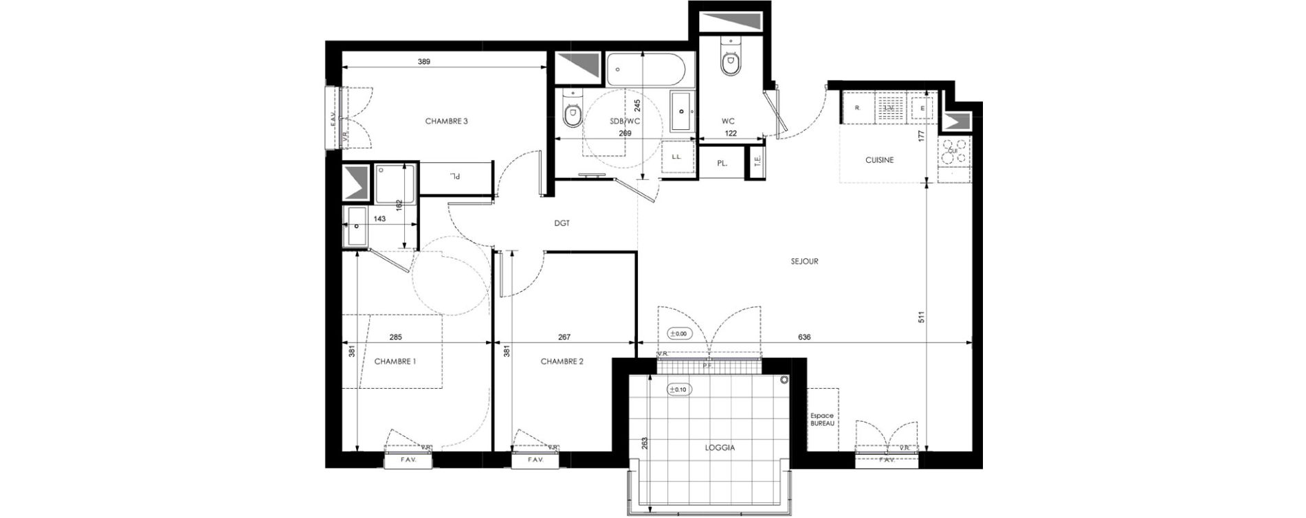 Appartement T4 de 78,35 m2 &agrave; Orly Carri&egrave;res - sentiers