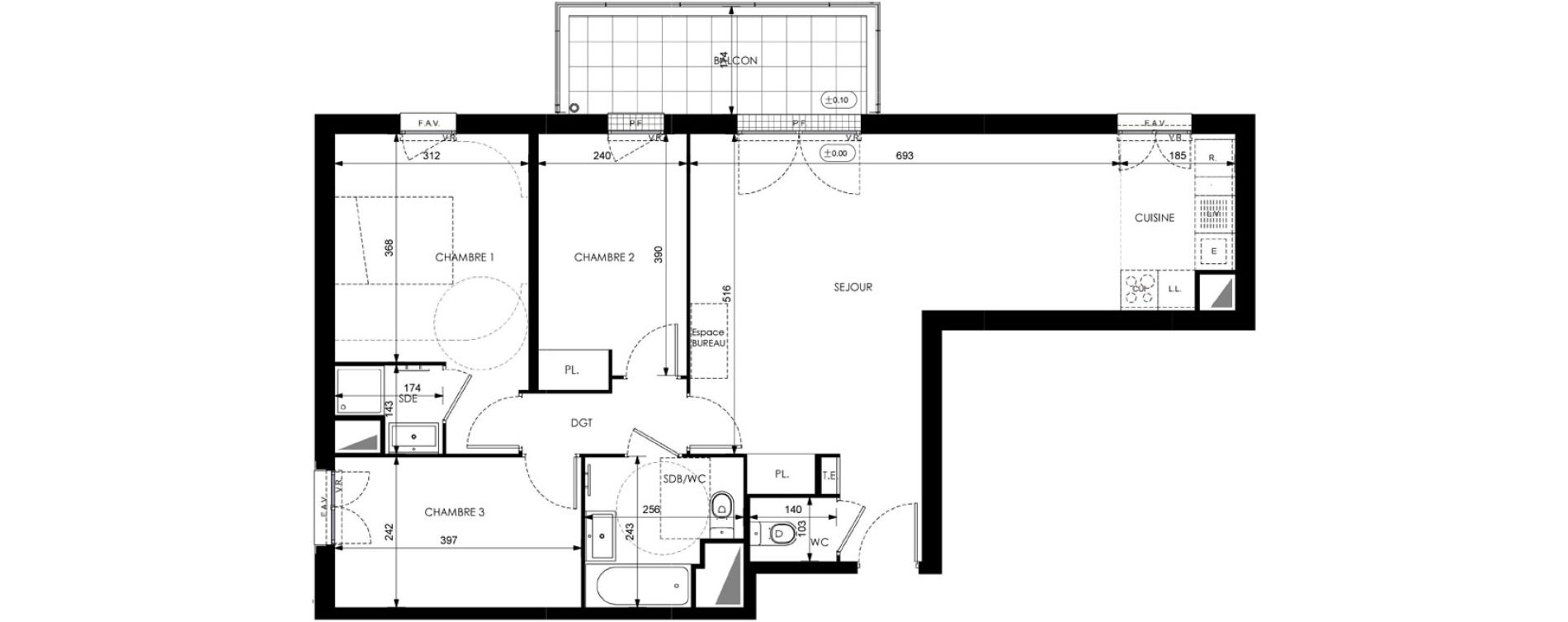 Appartement T4 de 80,28 m2 &agrave; Orly Carri&egrave;res - sentiers