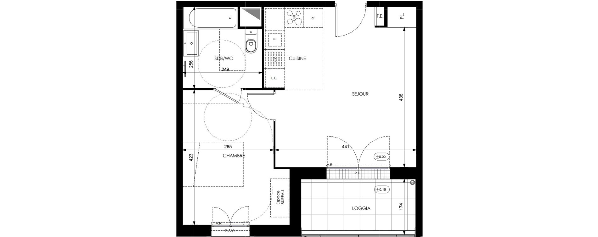 Appartement T2 de 41,61 m2 &agrave; Orly Carri&egrave;res - sentiers