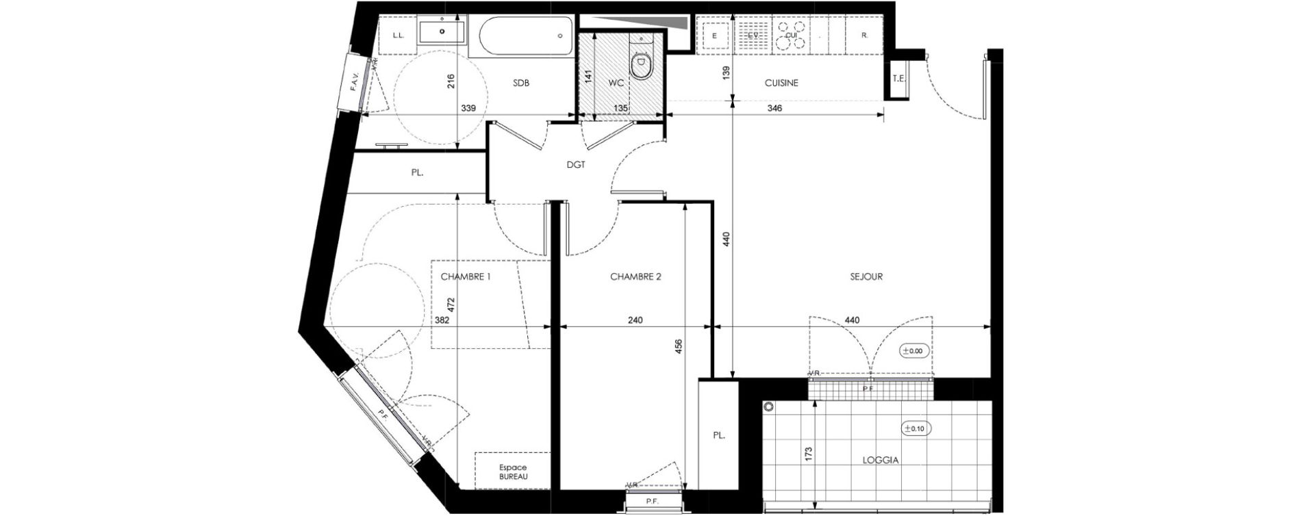 Appartement T3 de 64,45 m2 &agrave; Orly Carri&egrave;res - sentiers