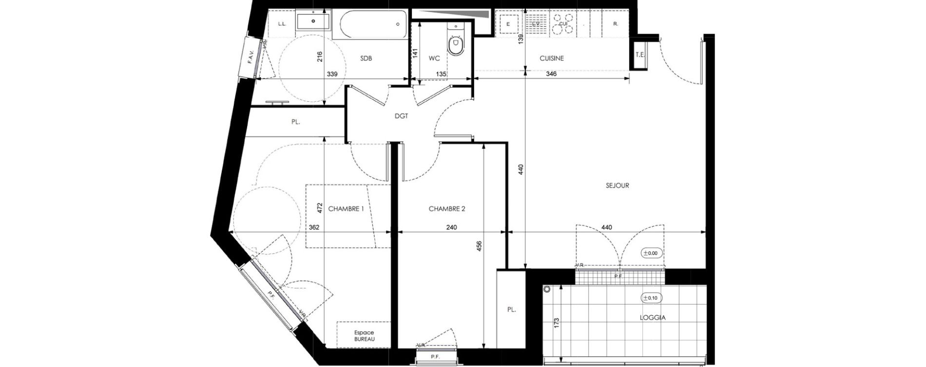 Appartement T3 de 66,44 m2 &agrave; Orly Carri&egrave;res - sentiers