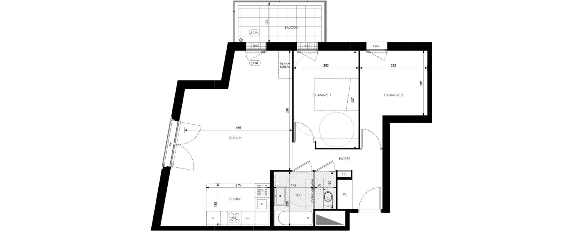 Appartement T3 de 66,29 m2 &agrave; Orly Carri&egrave;res - sentiers