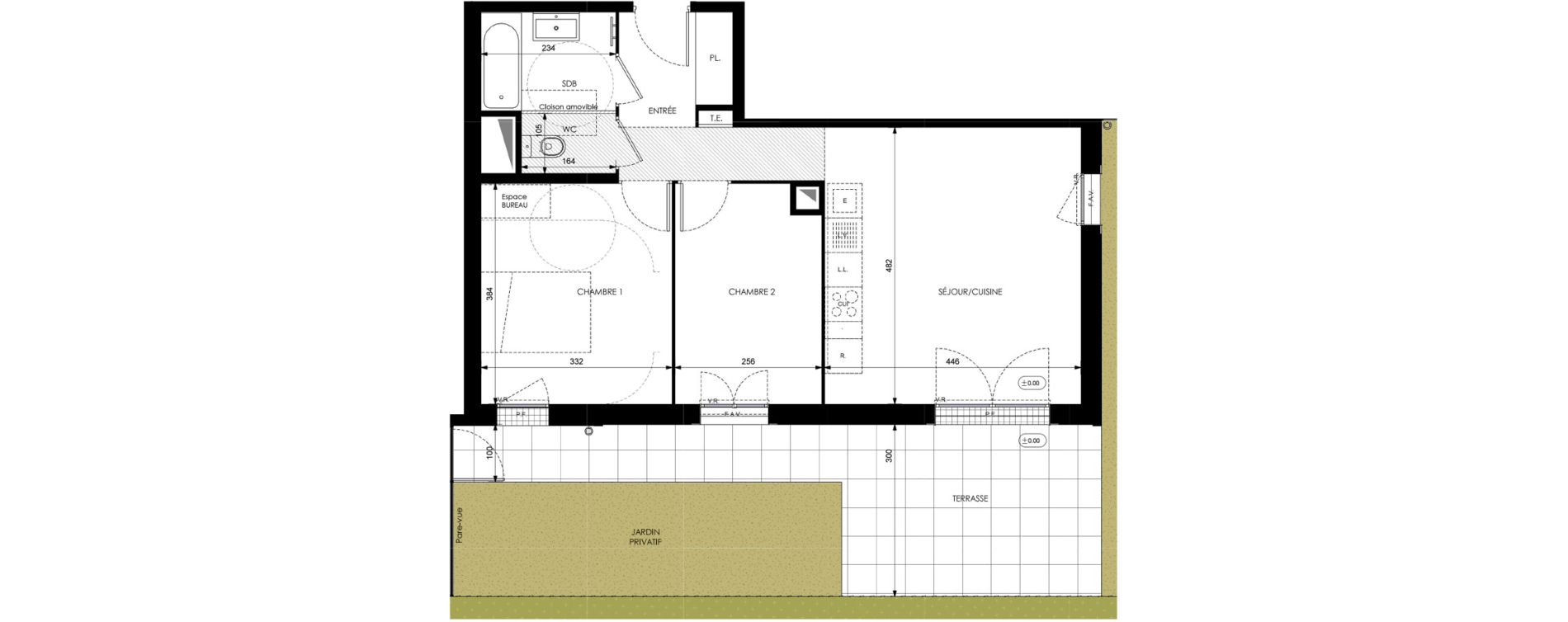 Appartement T3 de 56,57 m2 &agrave; Orly Carri&egrave;res - sentiers