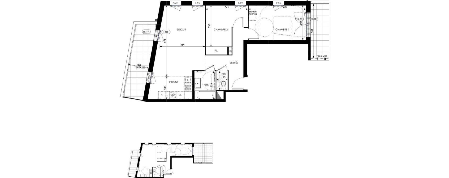 Appartement T3 de 64,56 m2 &agrave; Orly Carri&egrave;res - sentiers