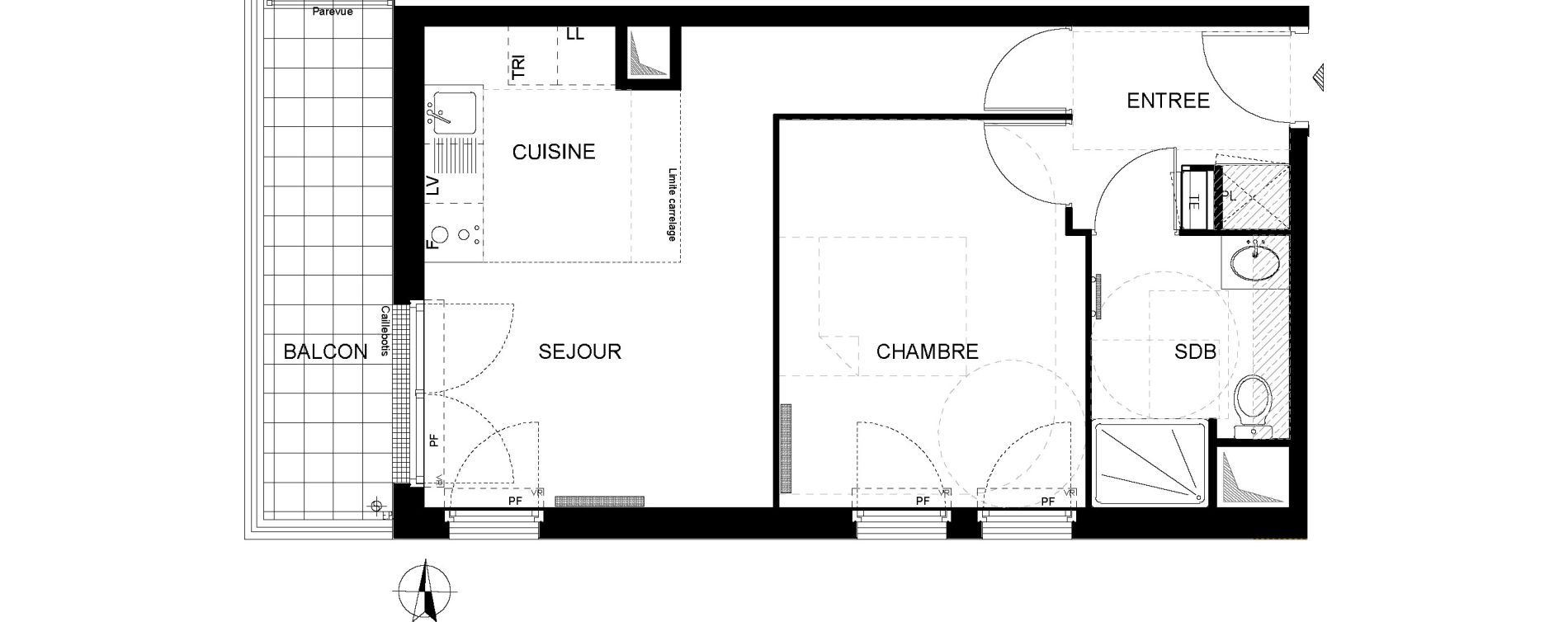 Appartement T2 de 41,01 m2 &agrave; Ormesson-Sur-Marne Centre